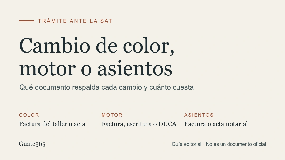 Cambio de color o motor del vehículo: cómo tramitarlo en la SAT