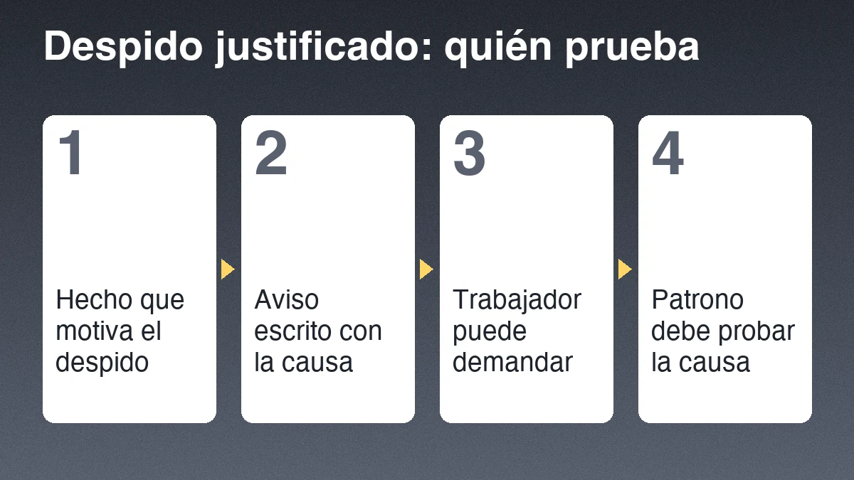 Cuatro pasos sobre quién prueba la causa de un despido justificado