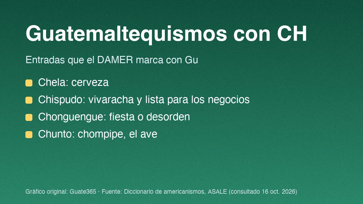 Guatemaltequismos con CH: significado según el DAMER