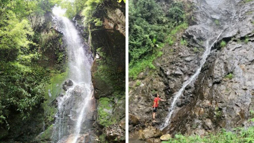 Catarata de agua cristalina rodeada de vegetación en Palencia