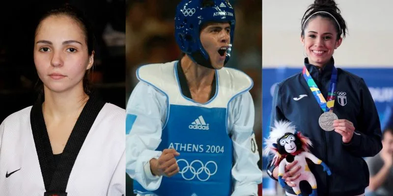 Atletas guatemaltecos de taekwondo durante una actividad deportiva