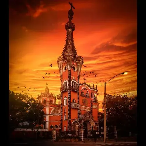 Iglesia Yurrita al atardecer