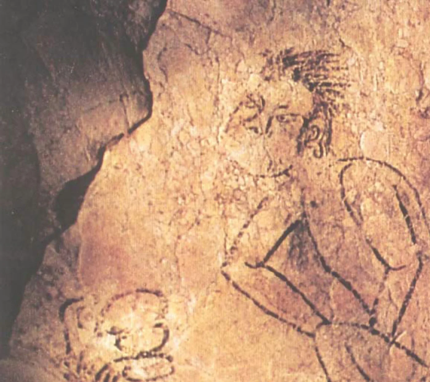 Pintura rupestre de Naj Tunich usada como imagen documental para la guía