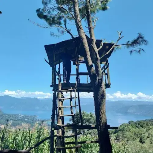 Torre de madera entre árboles del Parque Ecológico Iquitiú