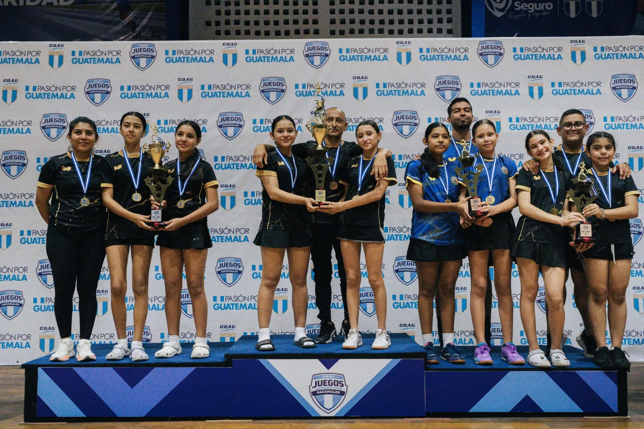 Podio oficial de equipos femenino U13 en Chiquimula con Zacapa y El Progreso
