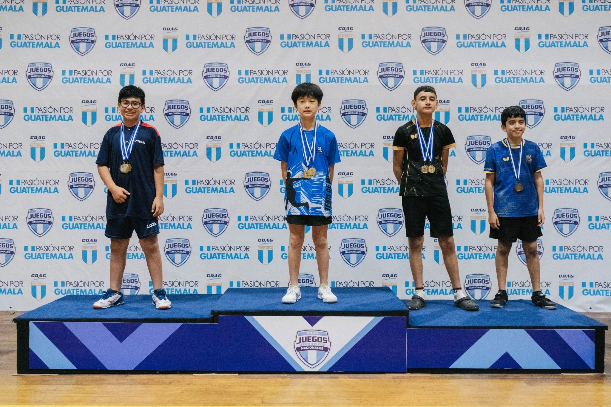 Premiacion oficial del individual masculino U13 en Chiquimula