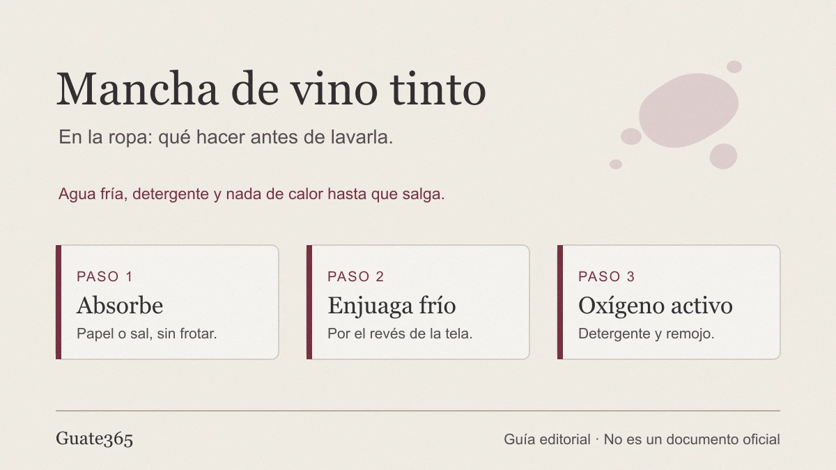 Quitar mancha de vino tinto: pasos y costos en Guatemala