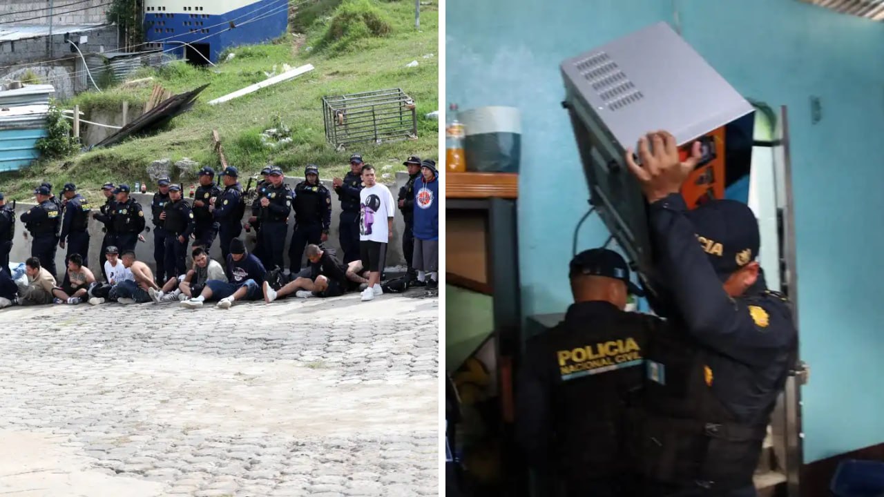 Operativo de la Policía Nacional Civil durante requisa en el Centro Preventivo de la zona 18 en Guatemala