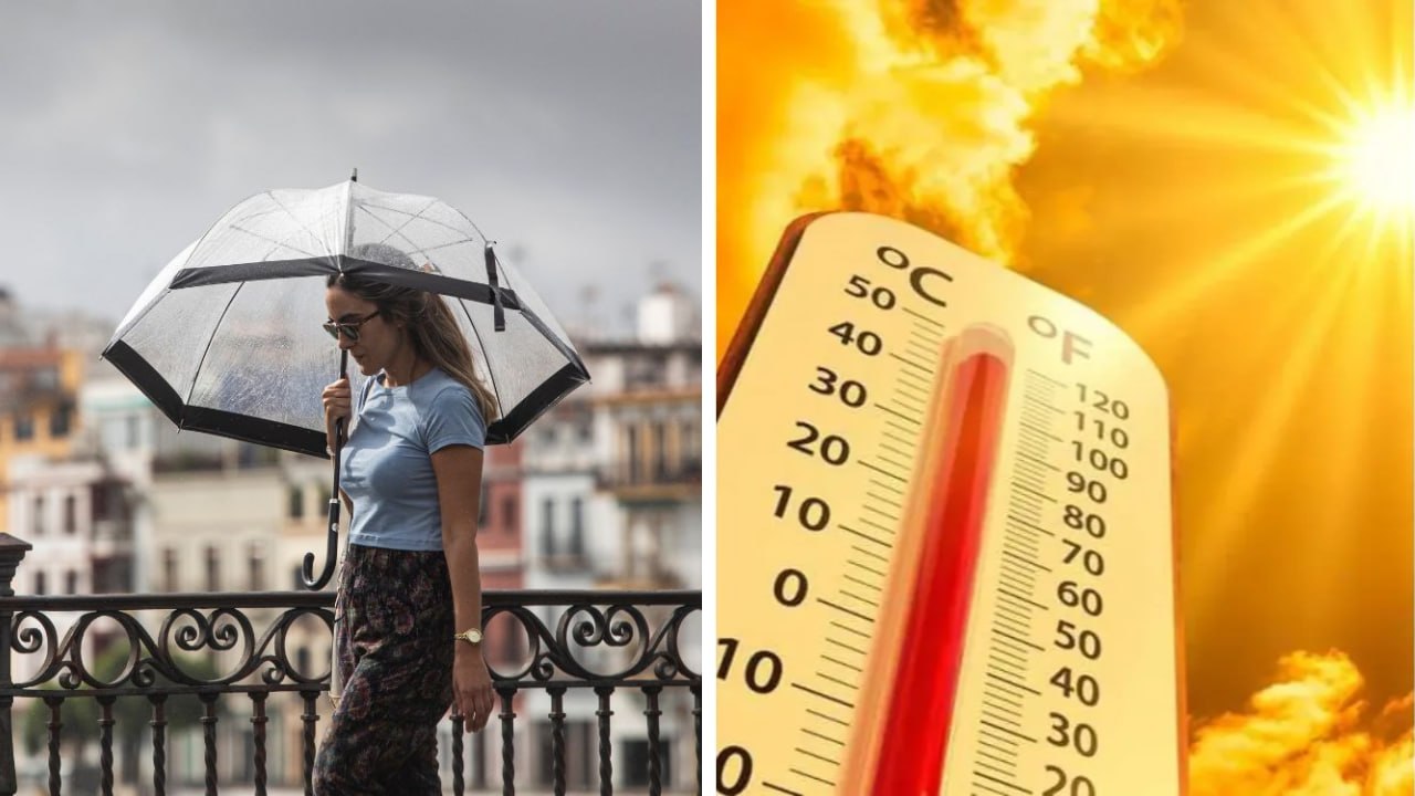 Satélite meteorológico mostrando condiciones de El Niño y formación de ciclones en el Pacífico oriental