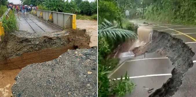 Carreteras y comunidades de Izabal casi destruidas por el huracán Julia