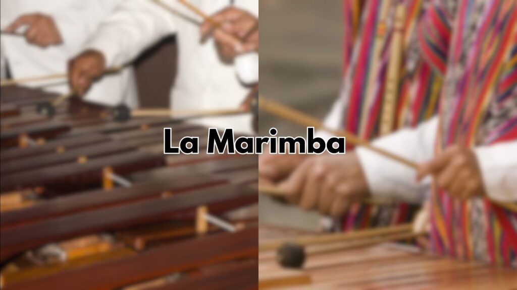 Imagen de una marimba guatemalteca tocada durante una celebración tradicional