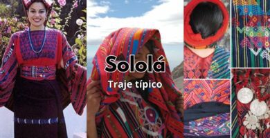 Mujer sololateca luciendo un traje típico de Sololá