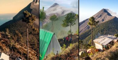 Vista impresionante desde las cabañas en la cima del volcán Acatenango.