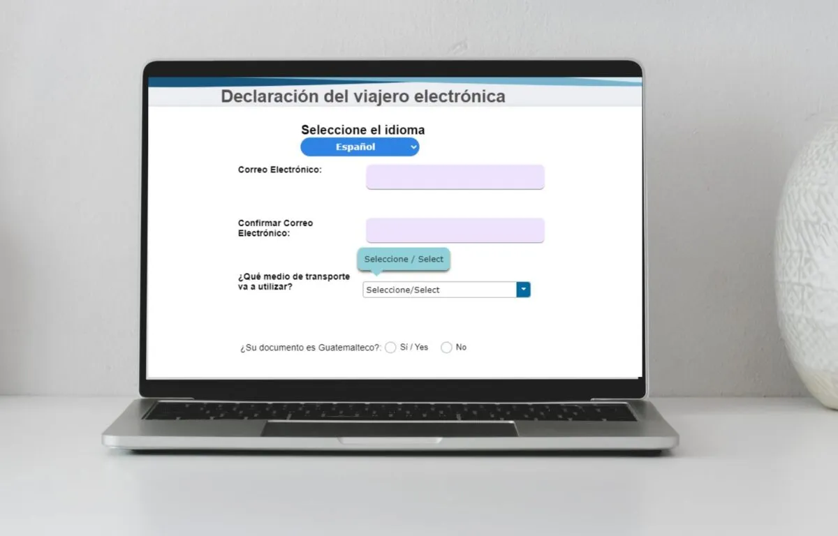 Formulario migración Guatemala Aeropuerto