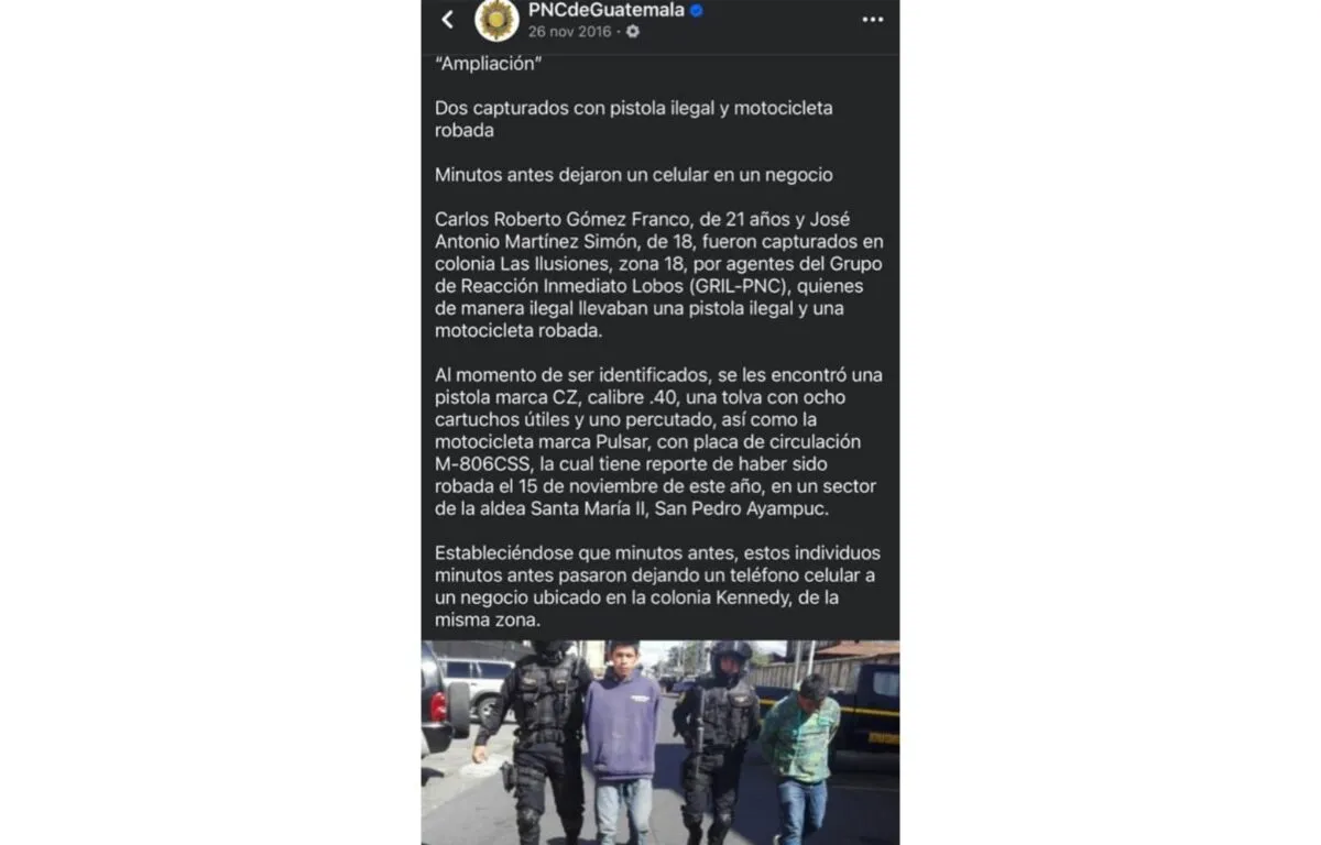 Antecedentes Criminales del Mototaxista