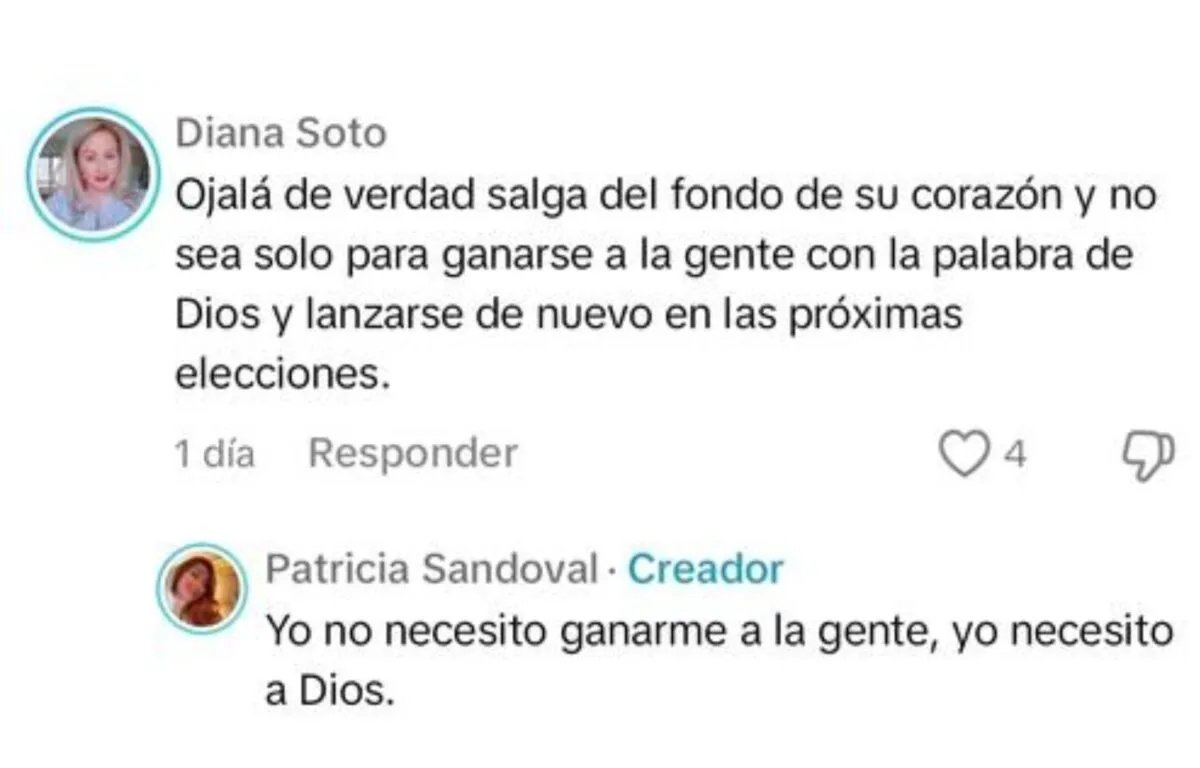 Patricia Sandoval Responde a los Comentarios