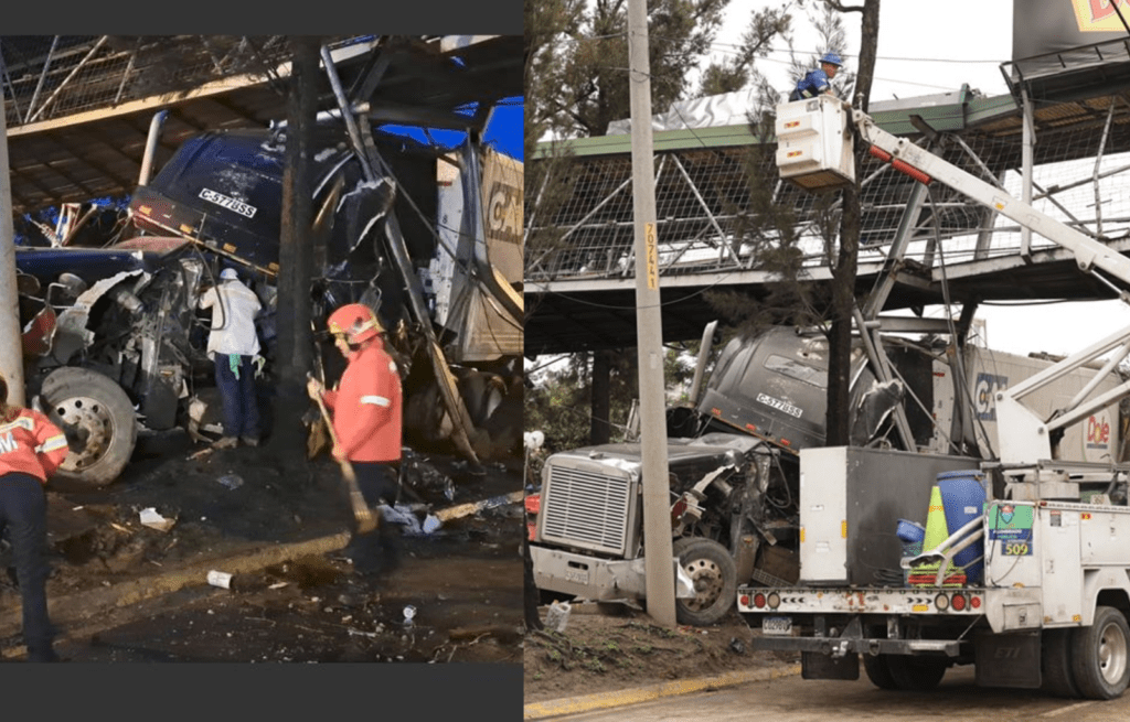 Tráiler Descontrolado Daña una Pasarela en el Periférico, tome precauciones