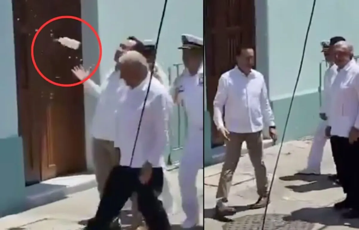 Un recibimiento dividido gritos y apoyo para AMLO