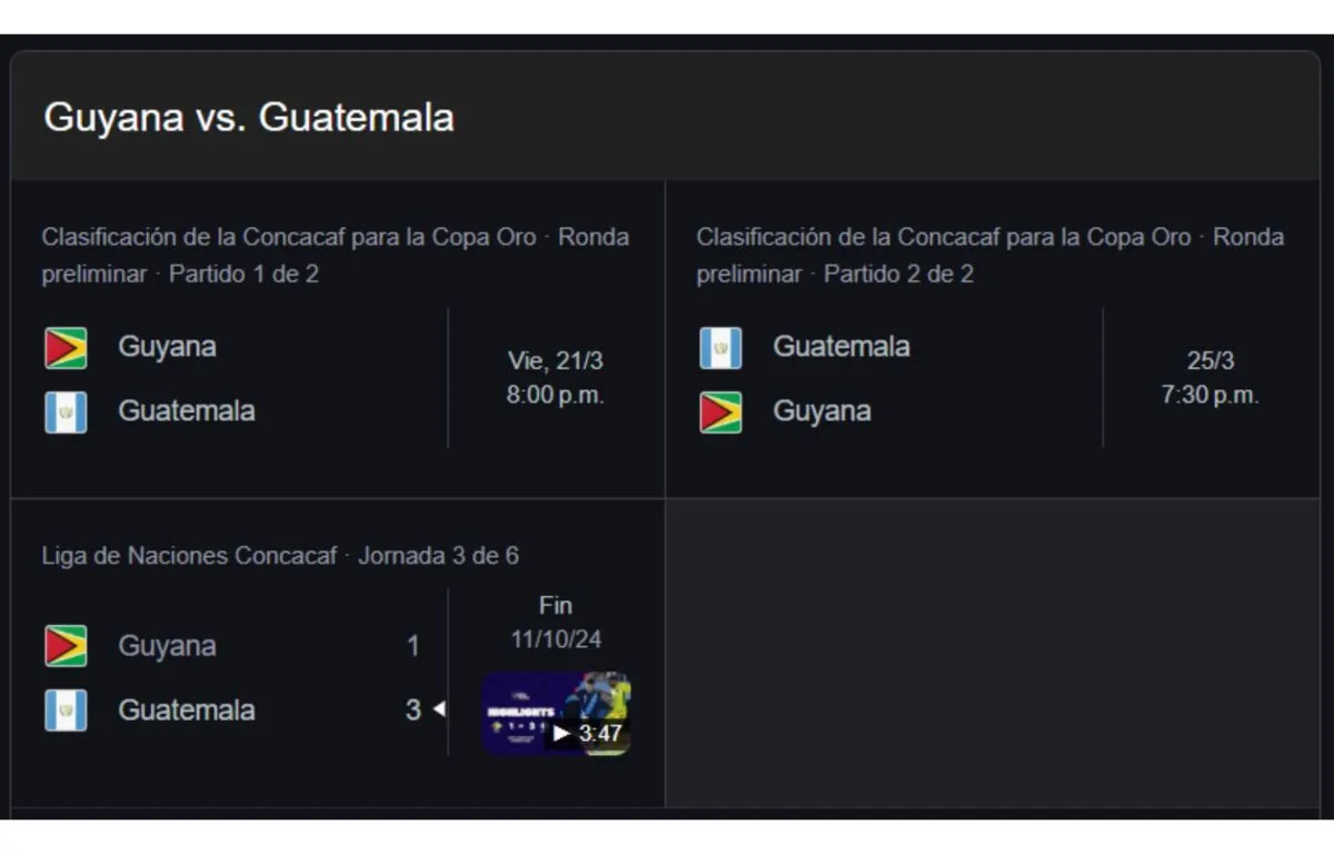 Guatemala vs. Guyana Boletos hasta de Q1,000 para el esperado partido