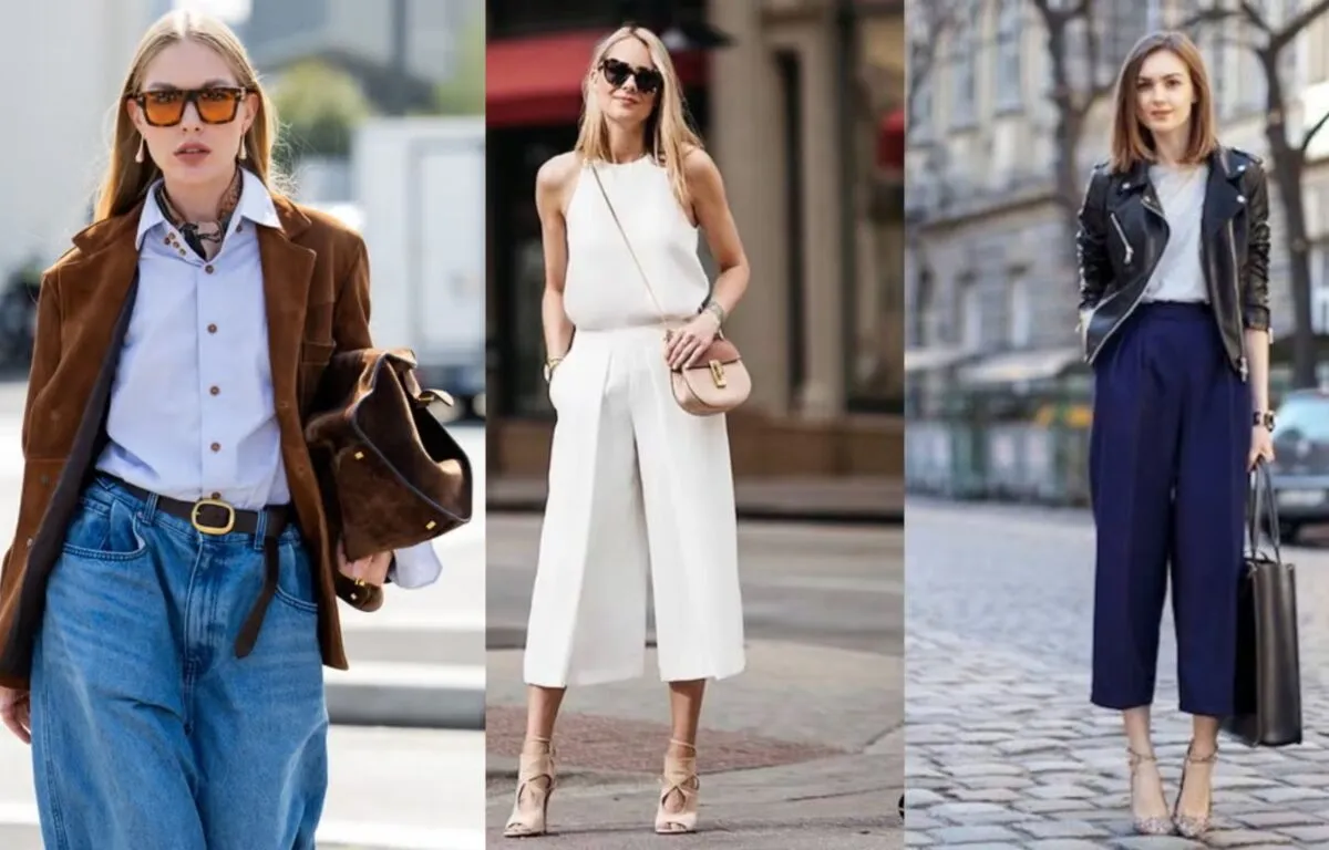 Pantalones Culotte y Top de Cuello Alto