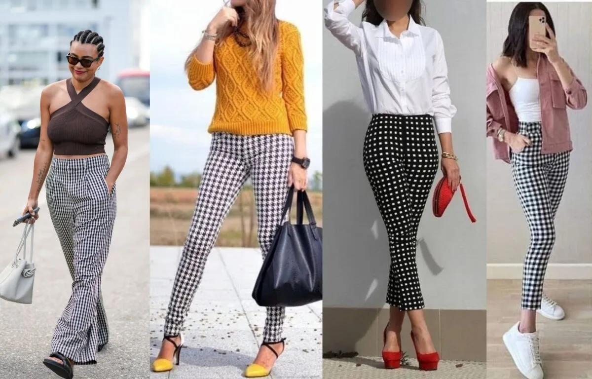 Pantalones de Cuadros y Blusa Minimalista