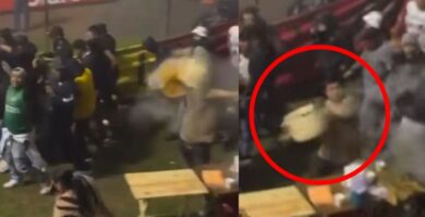 Aficionado lanza olla hirviendo durante el partido de Marquense vs. Xelajú MC