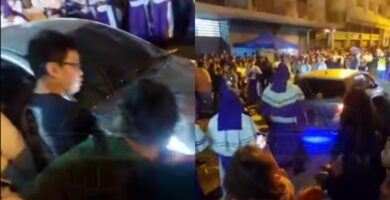 Auto invade procesión en Guatemala y causa caos en alfombra