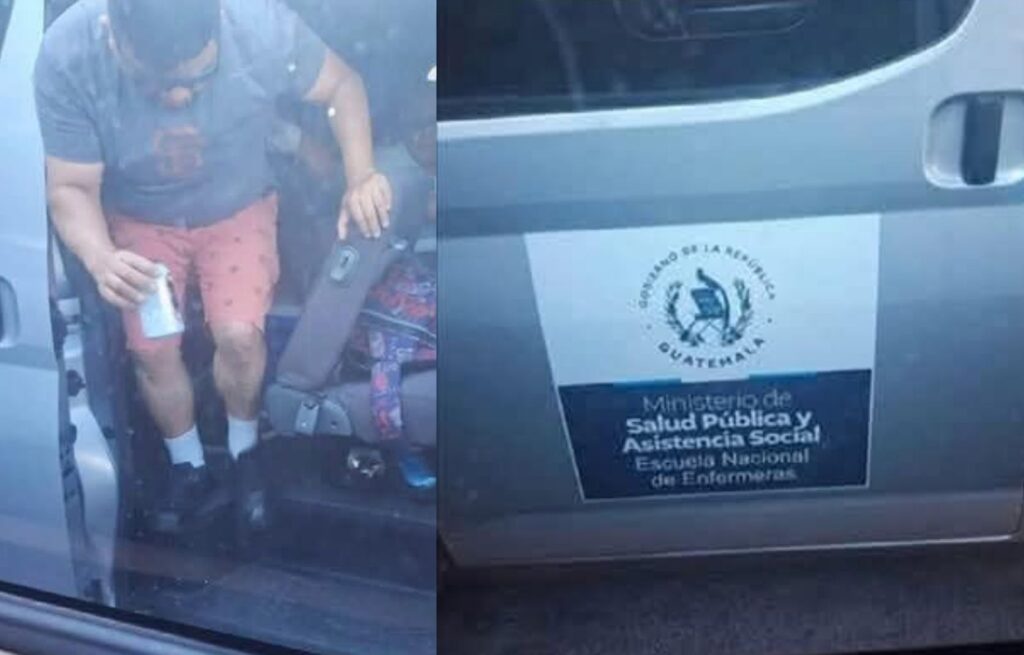 Funcionarios del Ministerio de Salud de Guatemala causan controversia en bus oficial