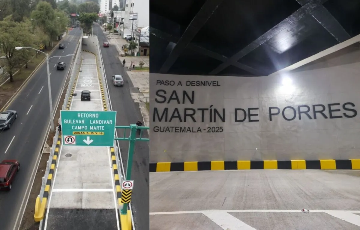 Así quedo el Nuevo paso a desnivel San Martín de Porres que costo mas de Q10 millones