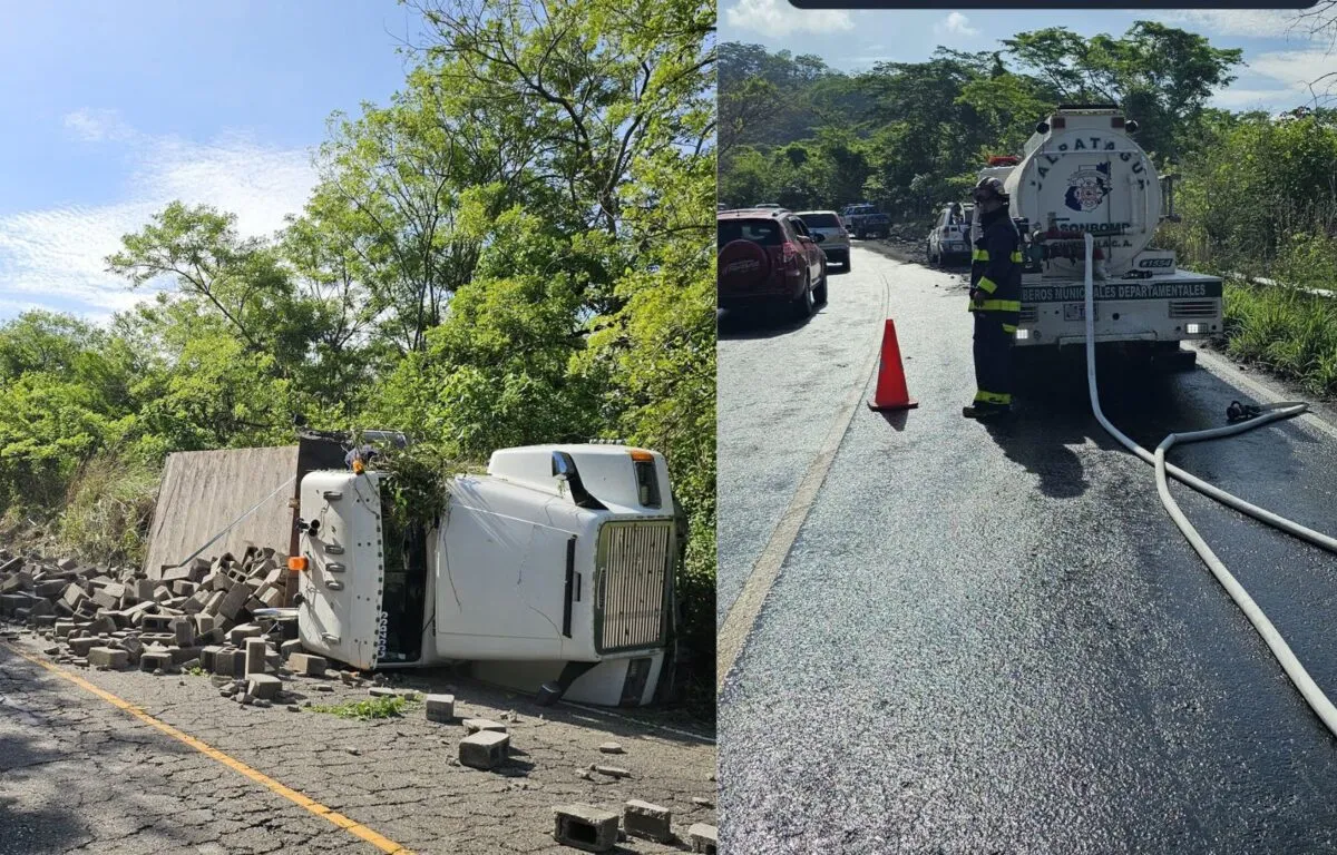 Camión vuelca en ruta a Jalpatagua y PNC revela Víctimas y repercusiones