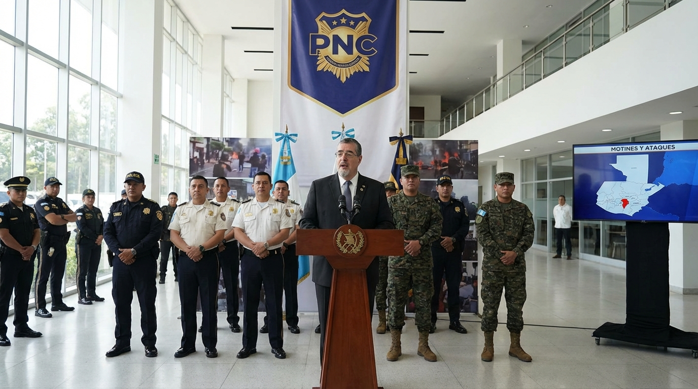 Arévalo endurece discurso tras motines y ataques contra la PNC