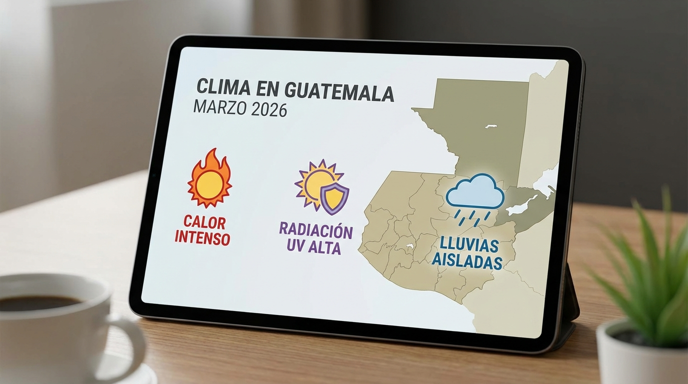 Clima en Guatemala marzo 2026: calor intenso, radiación UV y lluvias aisladas por región