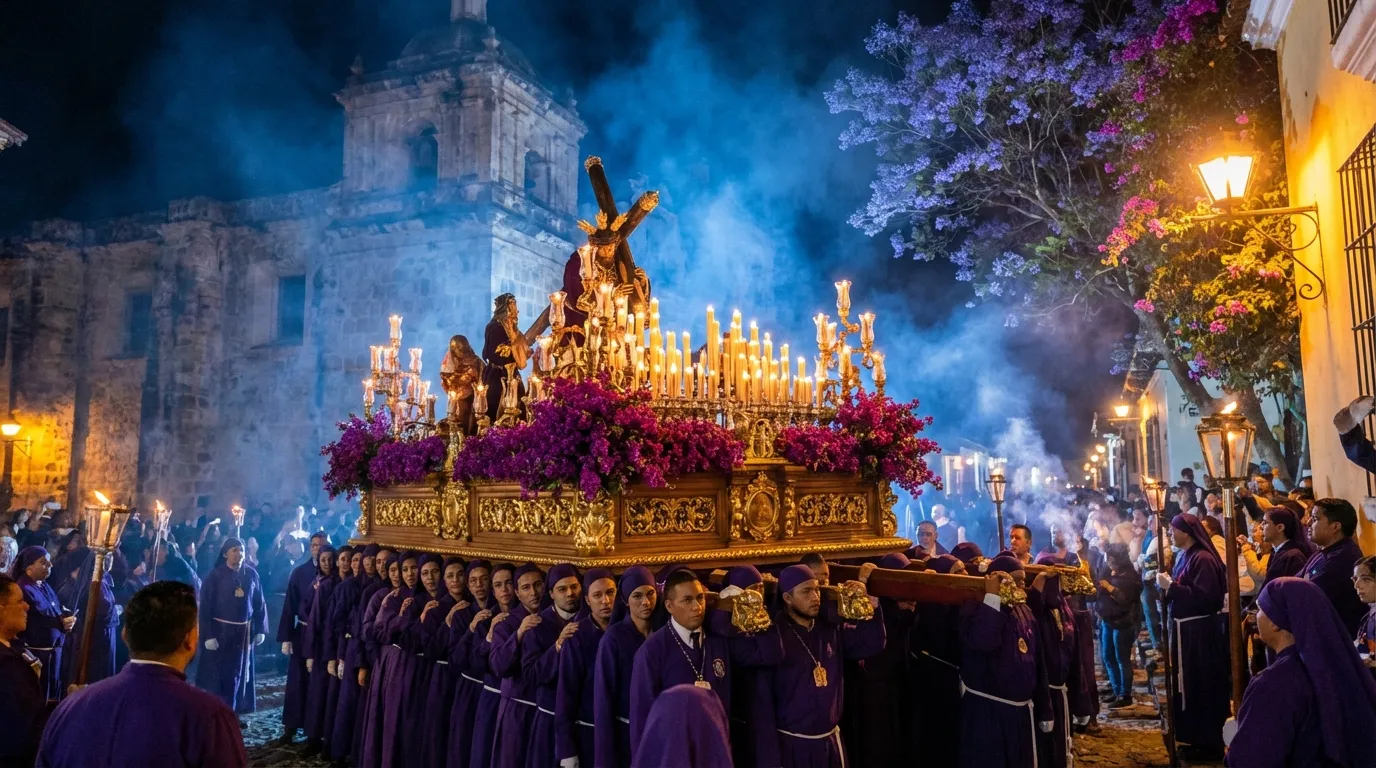 Domingo de Lázaro 2026: La procesión de Jesús Nazareno de la Caída recorre Antigua Guatemala