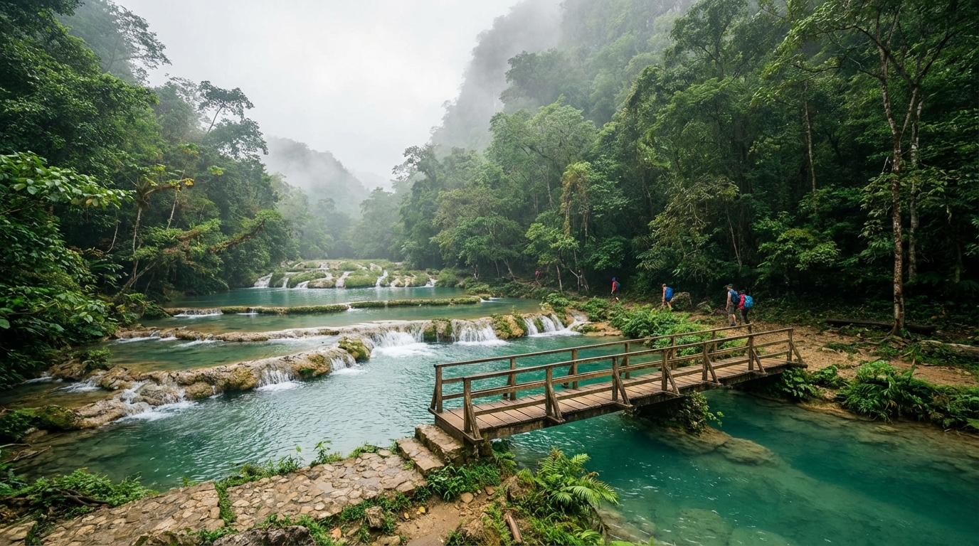Semuc Champey Guatemala: Guía Completa 2026 — Cómo Llegar, Precios y Consejos
