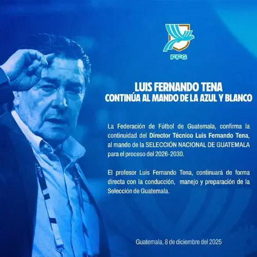 FEDEFUT confirma la renovación de Luis Fernando Tena con la Selección de Guatemala hasta 2030