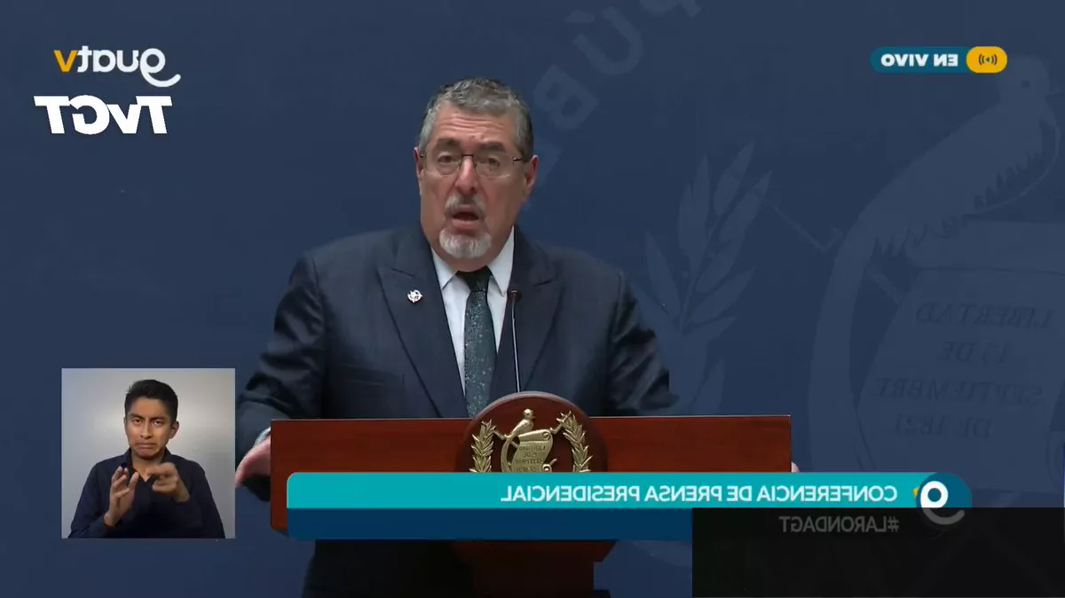 Presidente Bernardo Arévalo durante sus declaraciones sobre la situación de seguridad