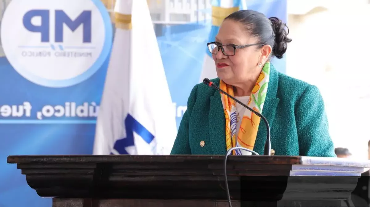 Fiscal General Consuelo Porras durante un acto público del Ministerio Público