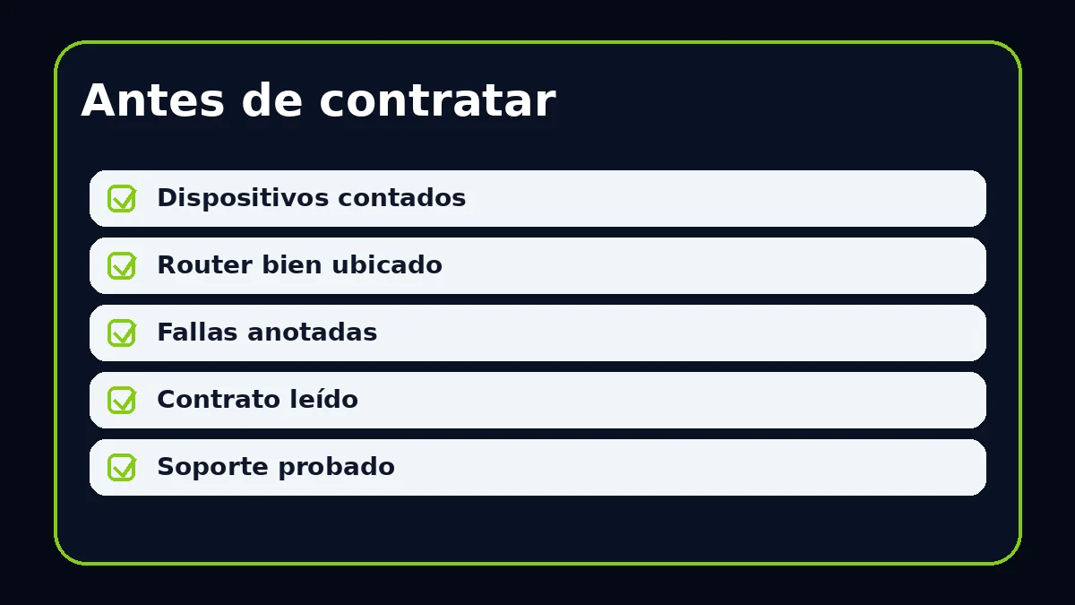 Checklist de Internet en casa