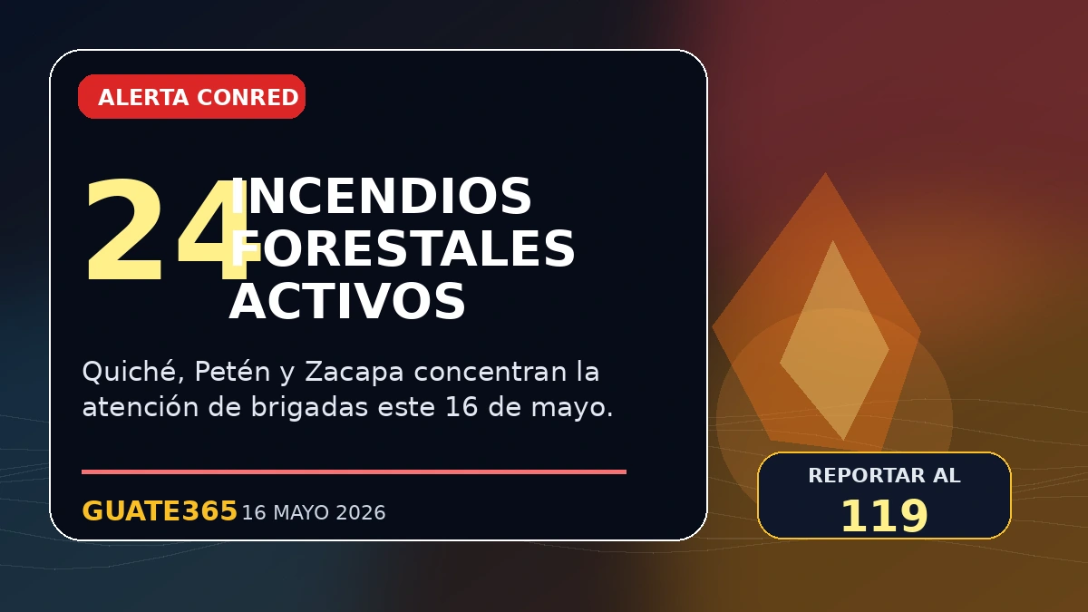 CONRED reporta 24 incendios forestales activos en Guatemala