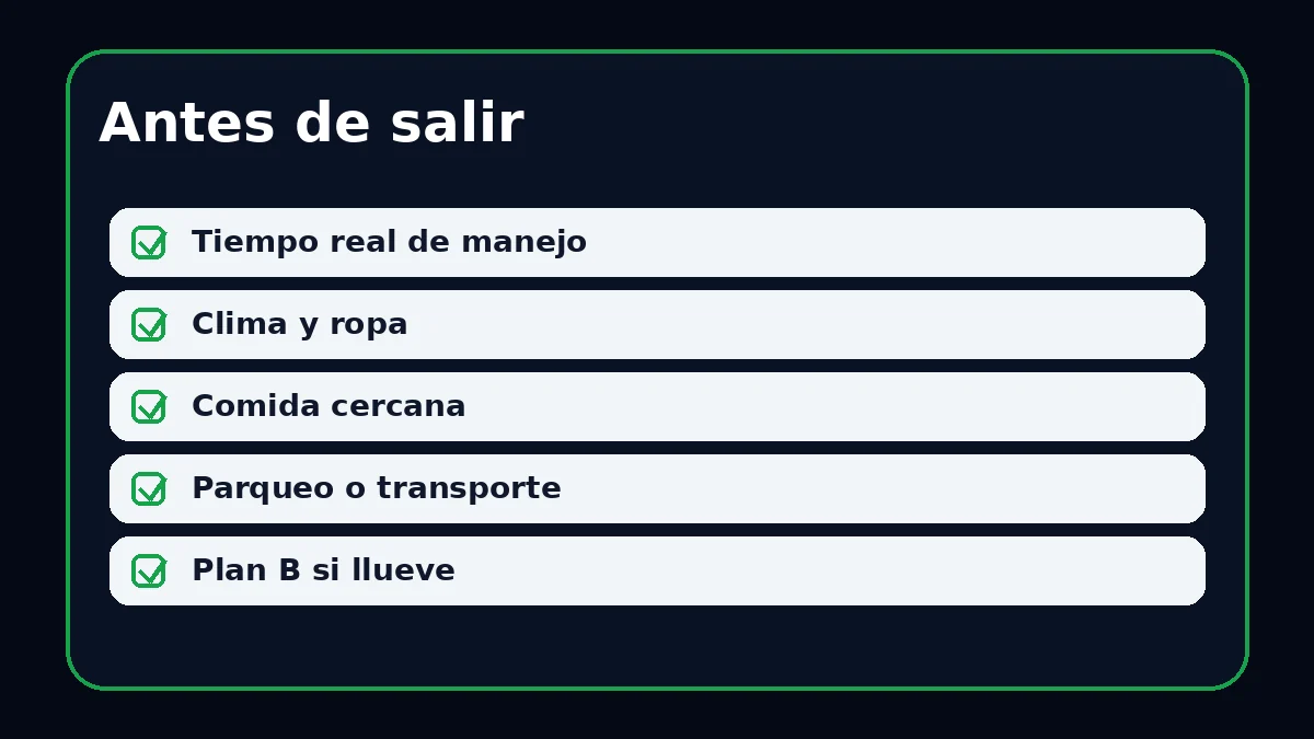 Checklist de Escapadas cortas