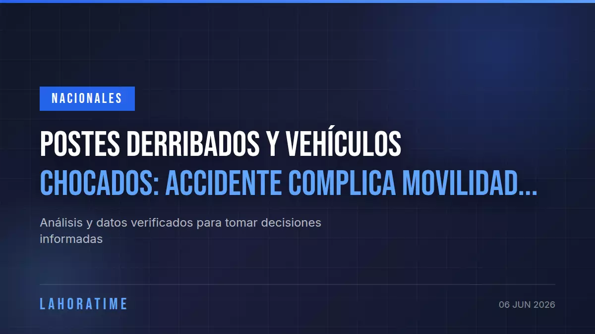 Postes derribados y vehículos chocados: accidente complica movilidad en el km 14.5 de la ruta al Pacífico
