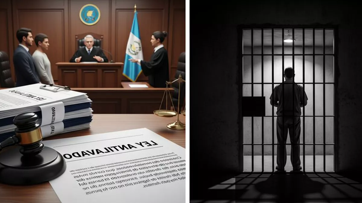 Ilustración sobre ley antilavado y sistema judicial guatemalteco
